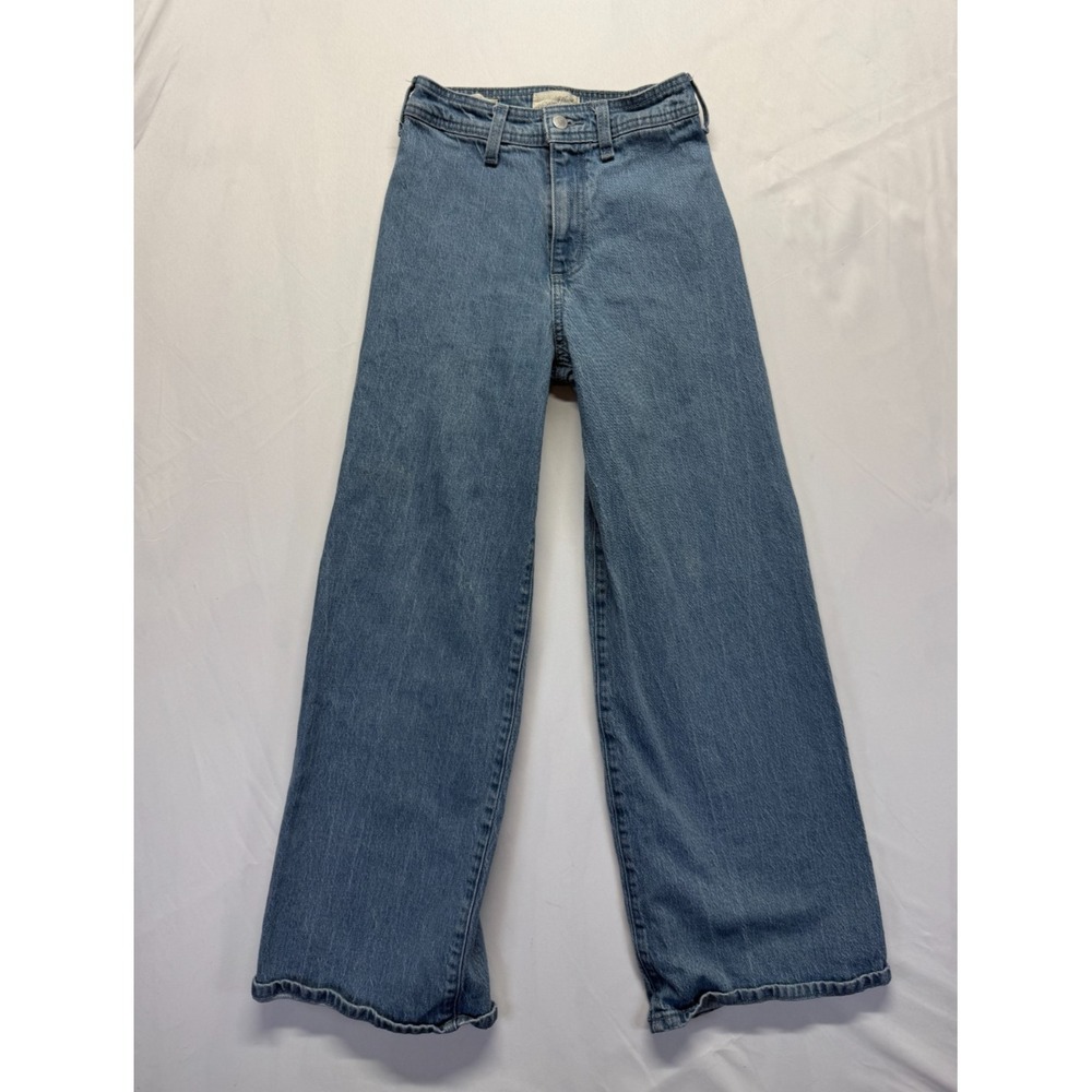 Universal Thread Ankle Jeans Womens 00 Blue Denim Medium Wash High Rise Wide Leg
